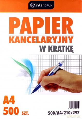 Papier kancelaryjny A4 w kratkę 500 arkuszy