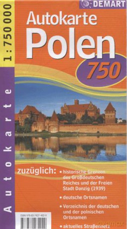 Polen. Mapa samochodowa 1:750 000