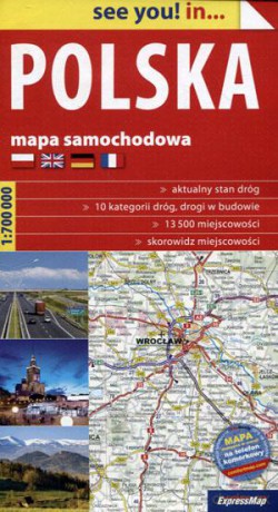 Polska mapa samochodowa skala 1:700 000