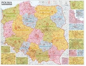 Polska. Mapa kodów pocztowych mapa ścienna