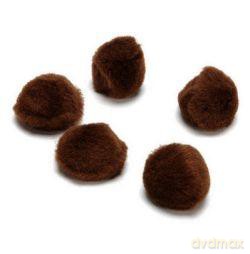 Pompony dekoracyjne 10 mm Brązowe