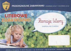 Przedszkolne zabawianki Literowe zabawianki Poznaję litery Szablony dla 5-latków [KSIĄŻKA]