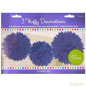 Puszysta dekoracja 40 cm fioletowa