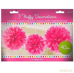Puszysta dekoracja 40 cm różowa