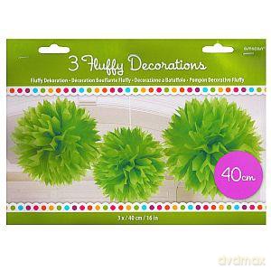 Puszysta dekoracja 40 cm zielona