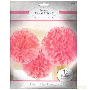 Puszysta dekoracja 40,6 cm jasnoróżowa
