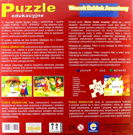 Puzzle Logopedyczne - Wacek Dzidek Anastazy.Szereg s-z-c-dz [PUZZLE]