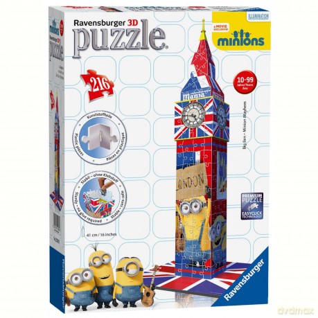 RAVENSBURGER 3D 216 el. Minionki Big Ben [PUZZLE]