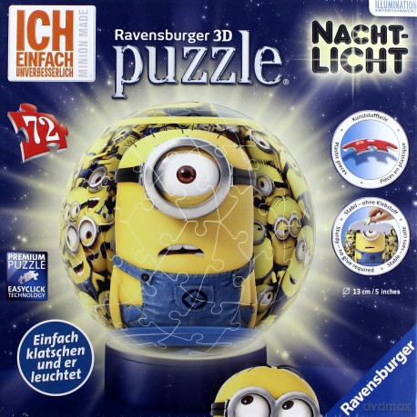 RAVENSBURGER 3D 72 el. - Minionki edycja nocna [PUZZLE]