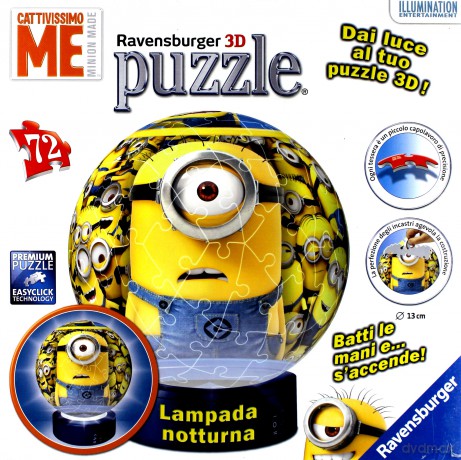 RAVENSBURGER 3D 72 el. - Minionki lampka [PUZZLE]