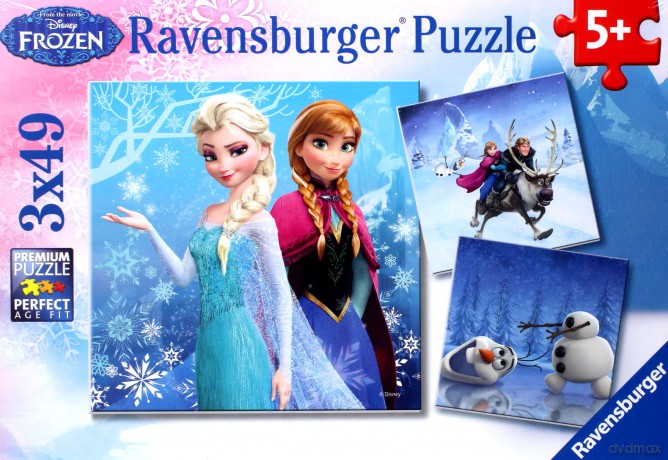 RAVENSBURGER 3x49 el. - Kraina Lodu: Zimowe przygody [PUZZLE]