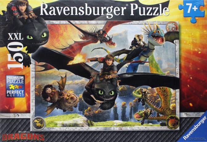 RAVENSBURGER XXL 150 el. - Jak wytresować smoka: Oswojone smoki [PUZZLE]