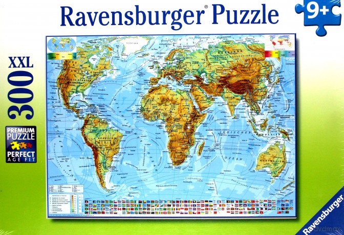 RAVENSBURGER XXL 300 el. - Mapa Świata [PUZZLE]