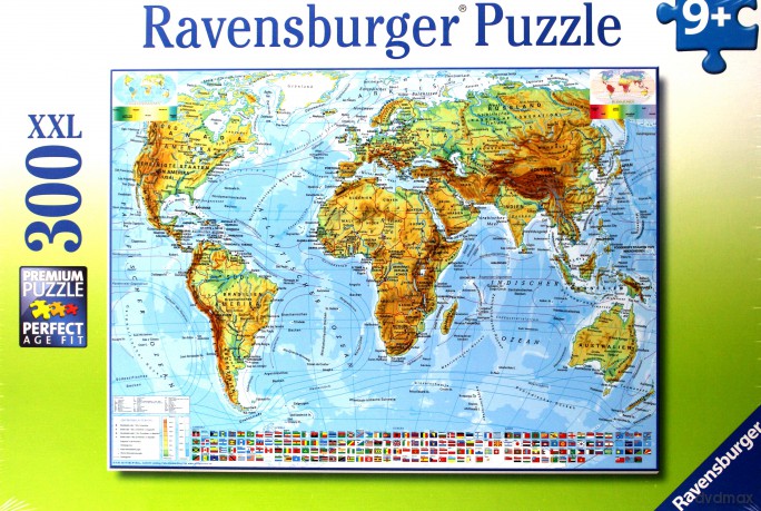 RAVENSBURGER XXL 300 el. - Mapa Świata [PUZZLE]