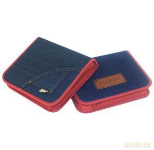 Piórnik z dwiema klapkami jeans