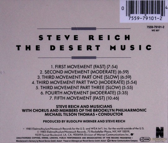 Steve Reich: The Desert Music [CD]