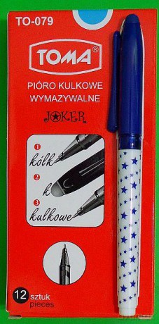 Pióro kulkowe wymazywalne Joker niebieskie