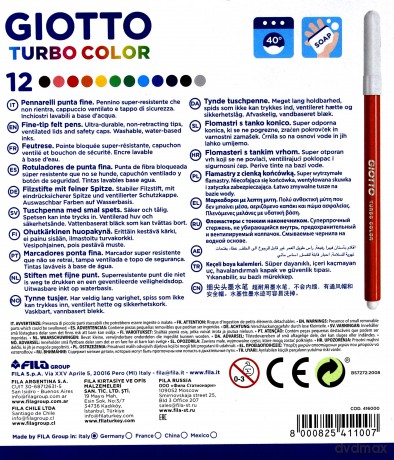 Pisaki Turbo Color 12 kolorów