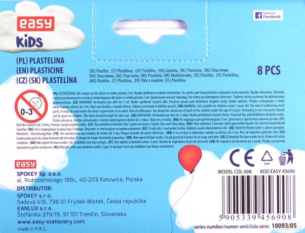 Plastelina 8 kolorów