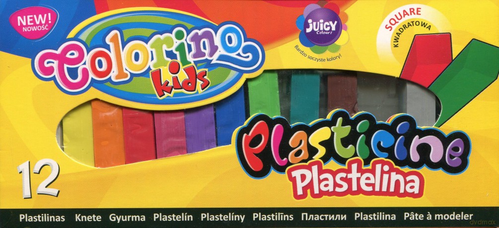 Plastelina kwadratowa 12 kolorów Colorino