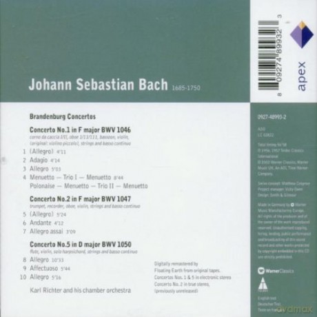Richter/Coe: Bach: Brandenburg Con1,2&5 [CD]