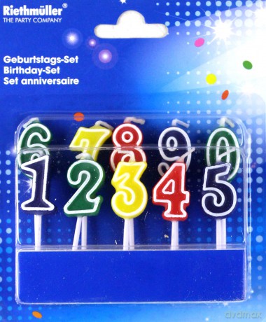 Świeczki urodzinowe - komplet 0-9