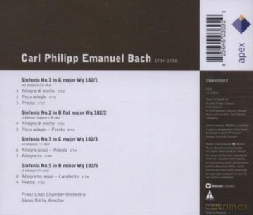 Rolla/Franz Liszt Chamber Orch: Bach: 4 Hamburger Sinfonien [CD]