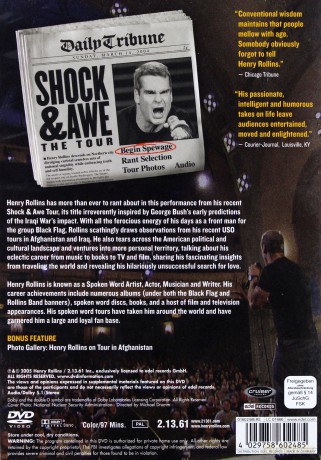 Henry Rollins: Shock And Awe (Spoken Word Tour) [DVD]