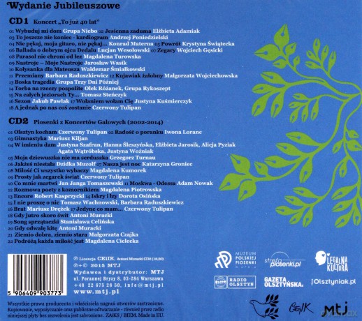 Ogólnopolskie Spotkania Zamkowe Śpiewajmy Poezję 40/40 Katarzyna Groniec i inni [2CD]