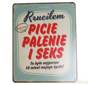 Tablica Vintage pionowa Rzuciłem picie