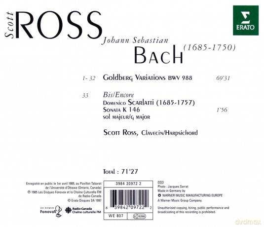 Ross: Bach: Goldberg Variations [CD]