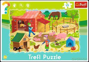 TREFL 15 el. Puzzle ramkowe Farma [PUZZLE]