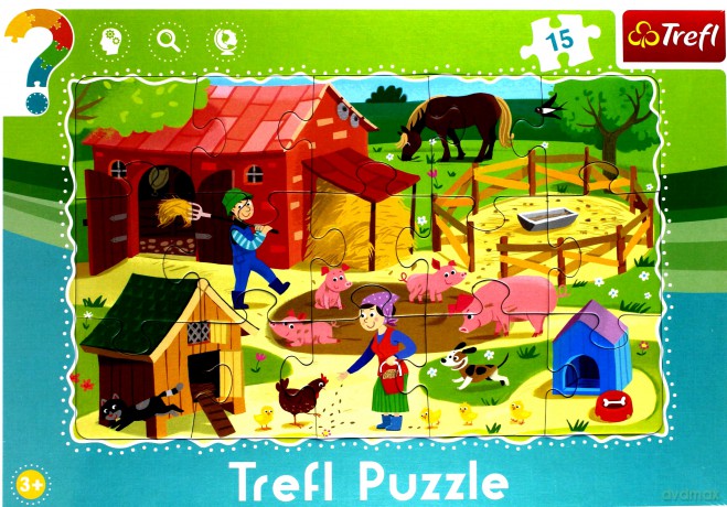 TREFL 15 el. Puzzle ramkowe Farma [PUZZLE]