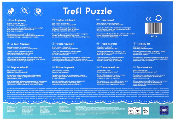 TREFL 15 el. Puzzle ramkowe Las tropikalny [PUZZLE]