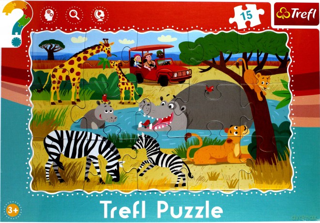 TREFL 15 el. Puzzle ramkowe Safari [PUZZLE]