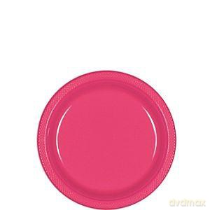 Talerze plastikowe 17,7 cm różowe