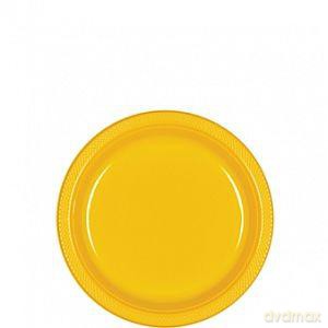 Talerze plastikowe 17,7 cm żółte