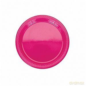 Talerze plastikowe 23 cm różowe