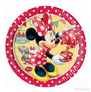 Talerzyki papierowe 20 cm Minnie Cafe