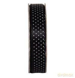 Tasiemka satynowa w kropki Anita's Jet Black 3m