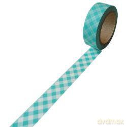 Taśma dekoracyjna papierowa washi 15 mm x10m - Turkusowa ceratka