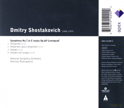 Mstislav Rostropovich/National Symphony: Shos: Symphony No.7,Op.60 Lenin [CD]