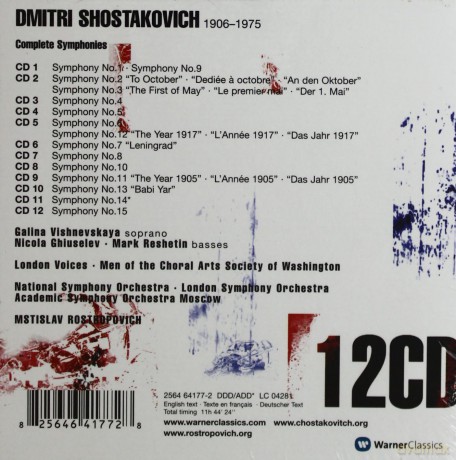 Rostropovich/Natso/Lso: Shostakovich: Sämtliche Sinfonien [12CD]