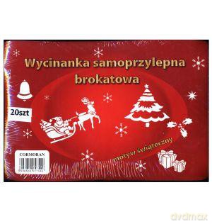Wycinanka samoprzylepna A4 brokatowa. Motyw świąteczny