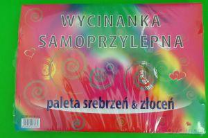 Wycinanka samoprzylepna A4 paleta srebrzeń i złoceń
