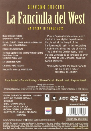 The Royal Opera Covent Garden: La Fanciulla Del West [DVD]