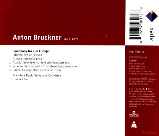 Rsof/Inbal: Bruckner: Symphony No.7 [CD]