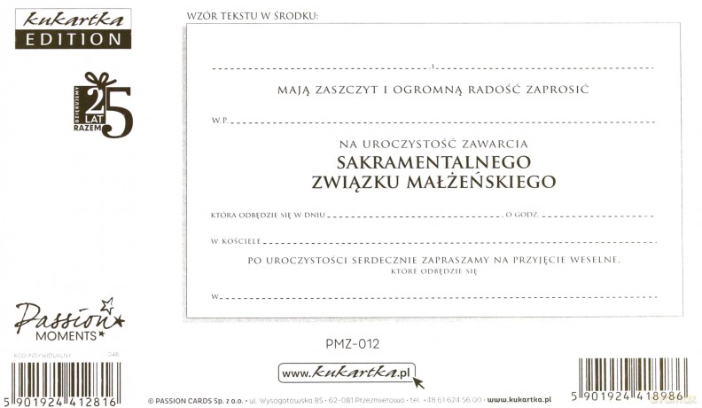 Zaproszenie ślubne