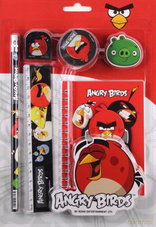 Zestaw 6 przyborów szkolnych Angry Birds