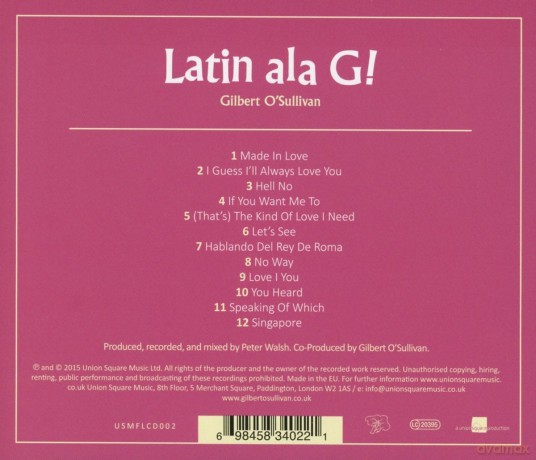 Gilbert O'sullivan: Latin Ala G [CD]